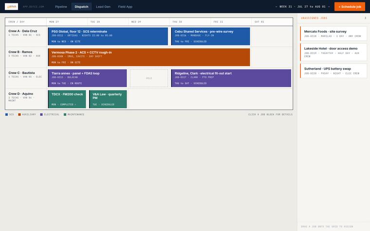 Dispatch board preview